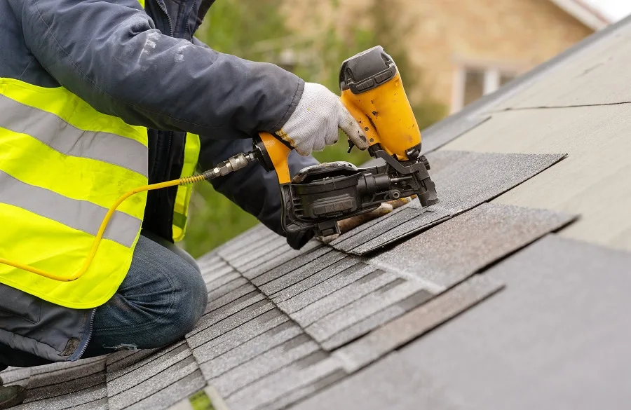 using nail gun on roof