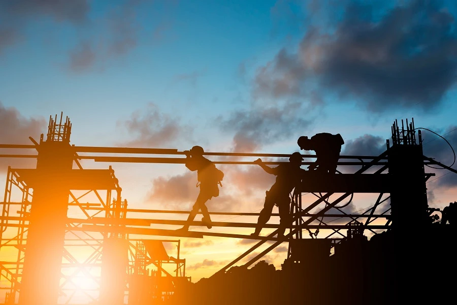 construction workers on scaffolding